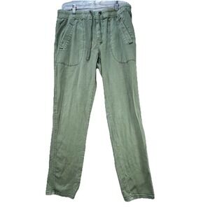 Nic+ Zoe Womens sz 4 Pull On Casual Ankle Pants Green Moss Stretch Waist Modal
